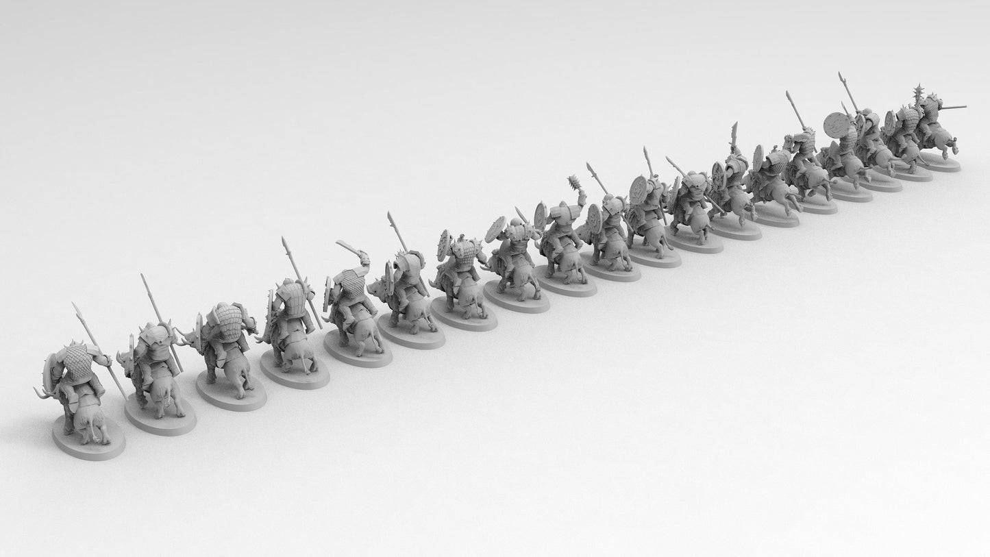 Orc Boar Cavalry | Greenskins | Resin 3D Printed Miniatures | EmanG | Table Top Gaming | RPG | D&D | Pathfinder