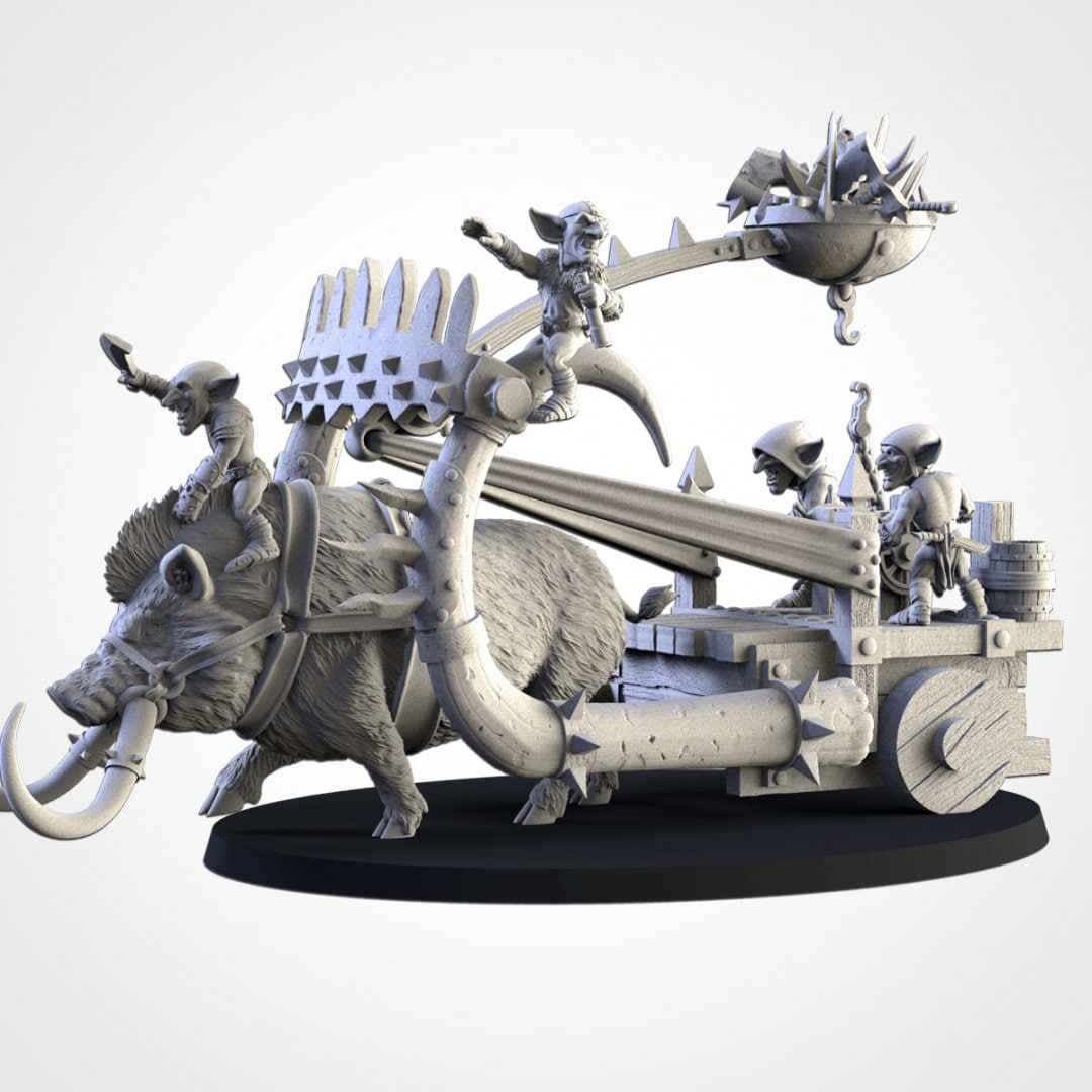 Scrapling Catapult | Goblars - Northern Ogres | Resin 3D Printed Miniature | Txarli Factory | RPG | D&D | Warhammer