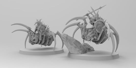 Mounted Boss Gobboz on Spiders | Gitz and Gobbos | Resin 3D Printed Miniatures | EmanG | Table Top Gaming | RPG | D&D | Pathfinder