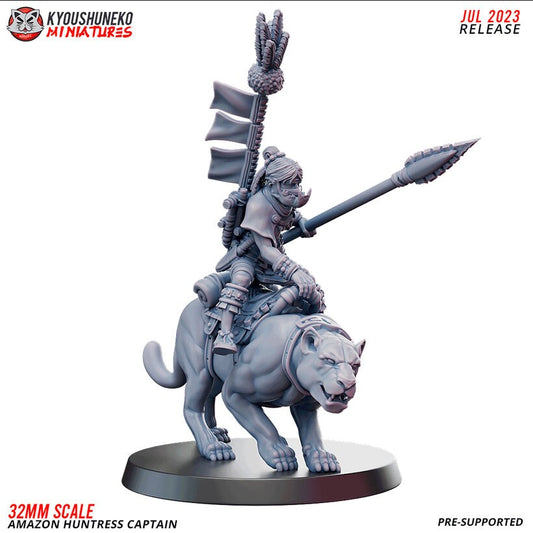 Amazon Mounted Huntress Command Group | Amazons | Resin 3D Printed Miniatures | Kyoushuneko | Table Top Gaming | RPG | D&D | Pathfinder
