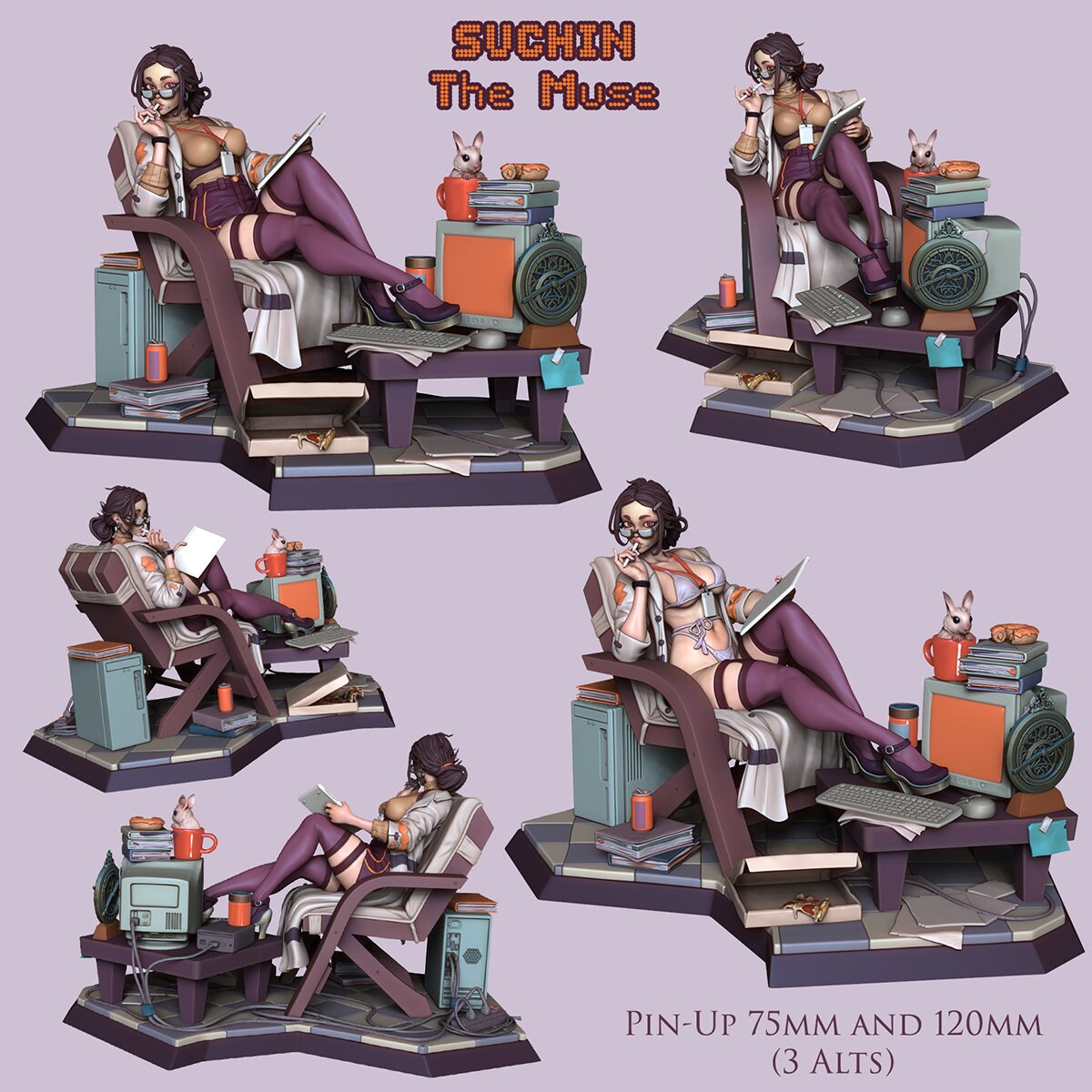 Doctor Suchin | Muse Pinups | Clothed or Nude | Resin 3D Printed Pinup | Ronin Arts Workshop