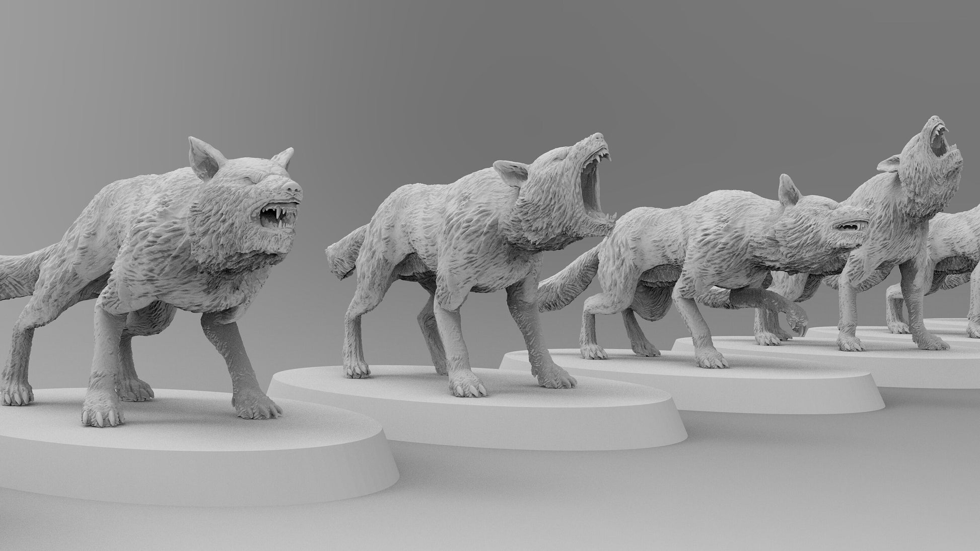 Wolfpack | No Saddles | Resin 3D Printed Miniatures | EmanG | Table Top Gaming | RPG | D&D | Pathfinder