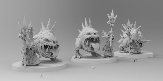 Night Shift Goblin Mage with Pet | Gitz and Gobboz | Resin 3D Printed Miniatures | EmanG | Table Top Gaming | RPG | D&D | Pathfinder