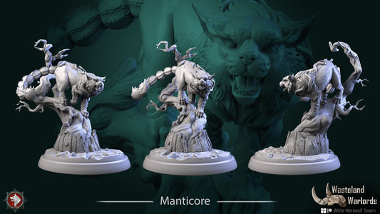 Manticore | Wasteland Warlords | Resin 3D Printed Miniature | White Werewolf Tavern | RPG | D&D | DnD