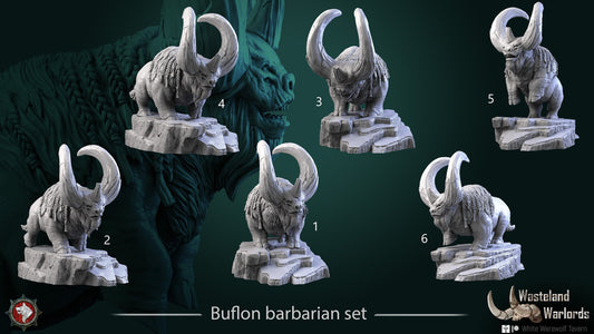 Buflon Barbarian Set | Wasteland Warlords | Resin 3D Printed Miniature | White Werewolf Tavern