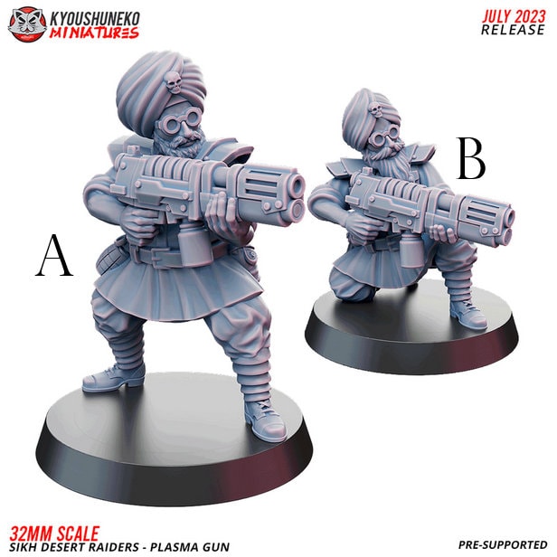 Infantry - Plasma Gun | Sikh Desert Raiders | Grimdark Sci-Fi Tabletop Gaming | Resin 3D Printed Miniature | Kyoushuneko