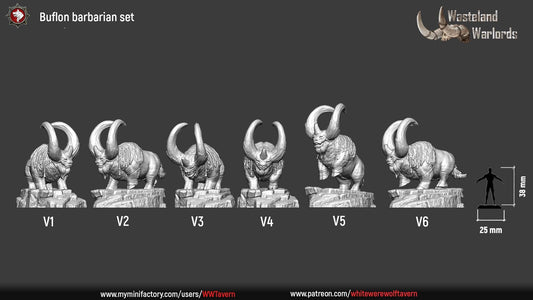 Buflon Barbarian Set | Wasteland Warlords | Resin 3D Printed Miniature | White Werewolf Tavern