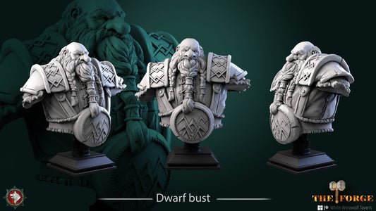 Dwarf Bust | Bust | Resin 3D Printed Miniature | White Werewolf Tavern