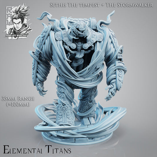 Sethis the Tempest + Storm Walker | Massive Air Golem | Elementals | Resin 3D Printed Miniature | Ronin Arts Workshop | RPG | D&D | DnD