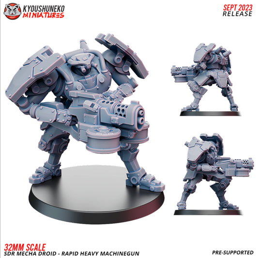 SDR Mecha Droid - Rapid Heavy Machine Gun | Resin 3D Printed Miniature | Kyoushuneko