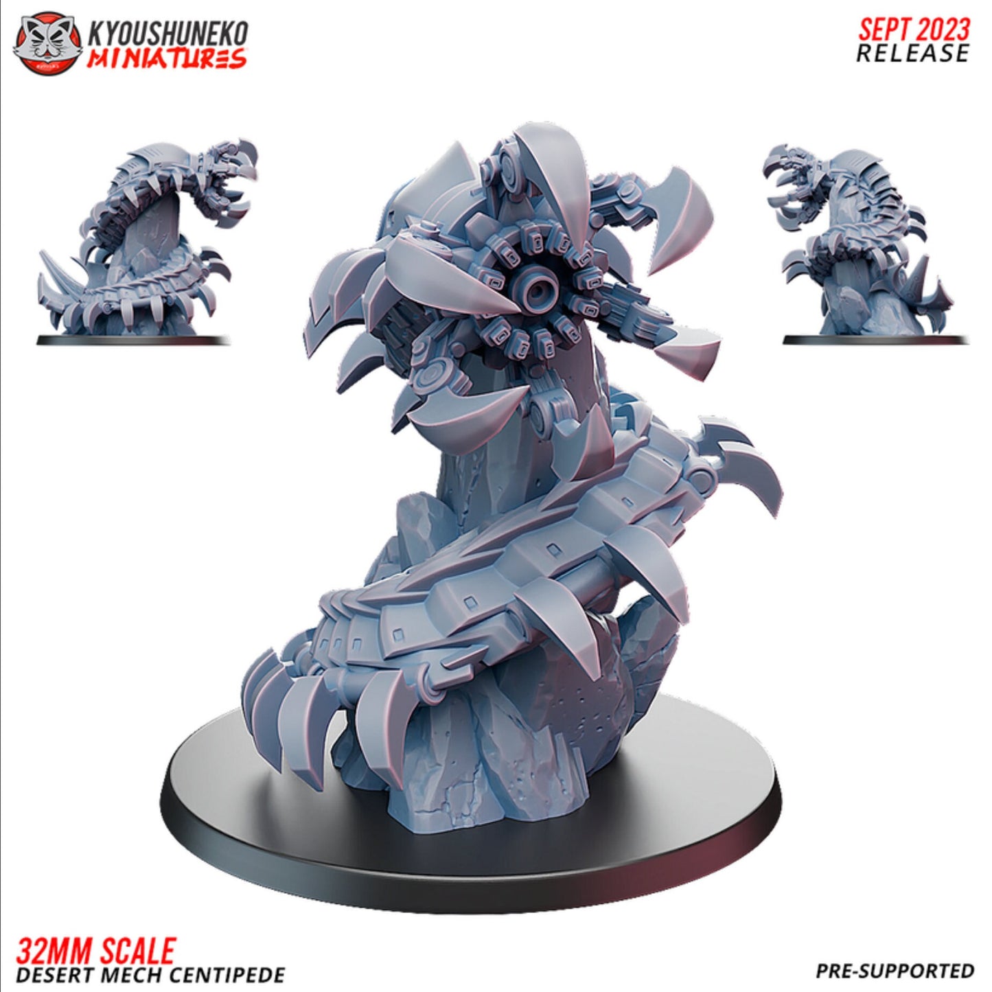 SDR Mecha Droid - Desert Centipede Mech | Resin 3D Printed Miniature | Kyoushuneko
