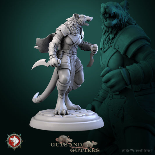 Rat Female Asassins Set | Guts And Gutters | Resin 3D Printed Miniature | White Werewolf Tavern | RPG | D&D | DnD