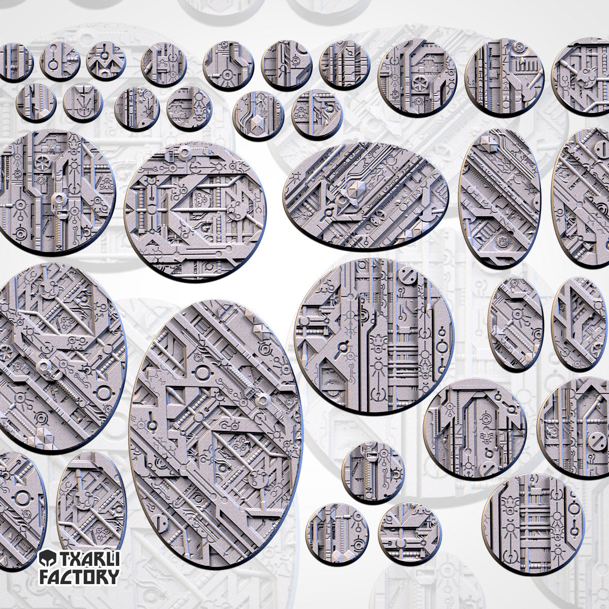 Xeno Tech Bases (Round) | 8K Resin | Txarli Factory