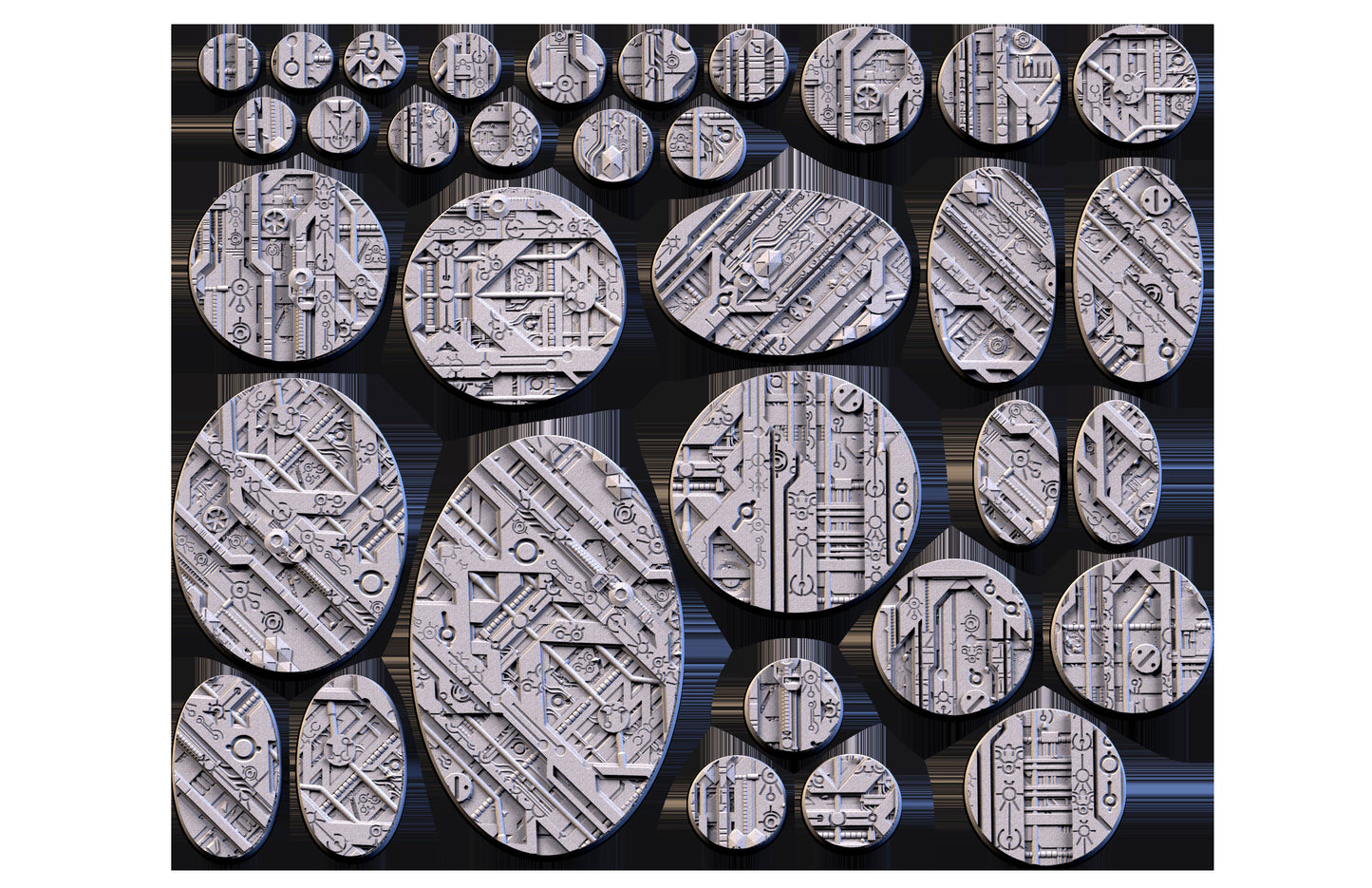 Xeno Tech Bases (Round) | 8K Resin | Txarli Factory