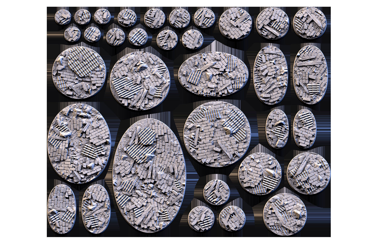 Ruined Factory Bases (Round) | 8K Resin | Txarli Factory