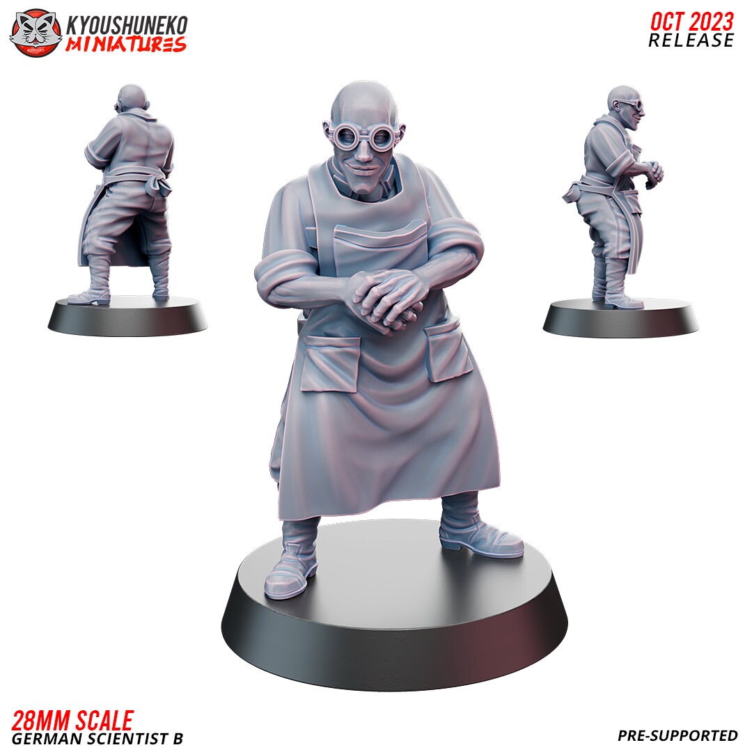 WW2 German Scientist - B | Resin 3D Printed Miniature | Kyoushuneko