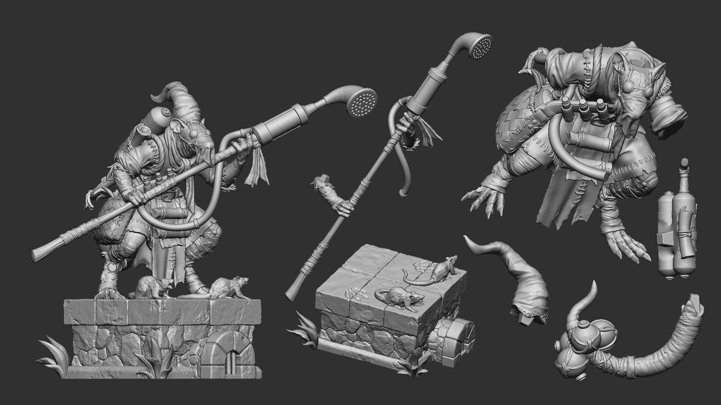 The Spitter Scorched Tail | Guts And Gutters | Multiple Scales | Resin 3D Printed Miniature | White Werewolf Tavern | RPG | D&D | DnD