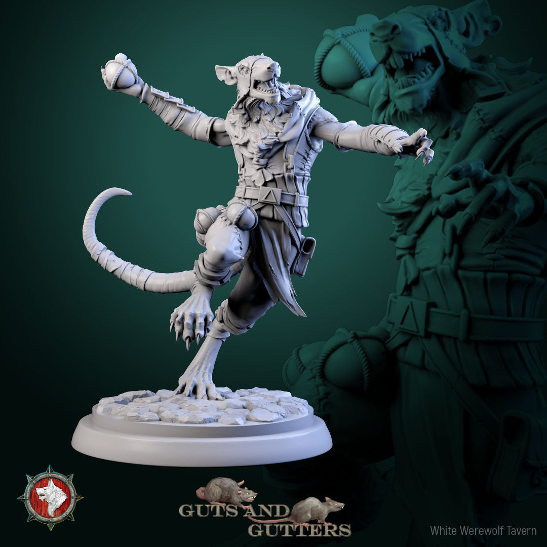 Rogue Rat Set | Guts And Gutters | Resin 3D Printed Miniature | White Werewolf Tavern | RPG | D&D | DnD