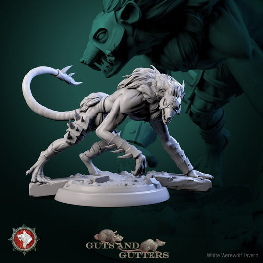 Mutant Rat Mount Set | Guts And Gutters | Resin 3D Printed Miniature | White Werewolf Tavern | RPG | D&D | DnD