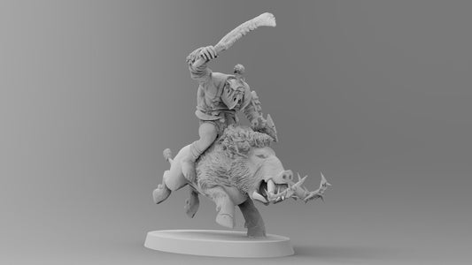 Wild Orc Boar Cavalry | Greenskins | Resin 3D Printed Miniatures | EmanG | Table Top Gaming | RPG | D&D | Pathfinder