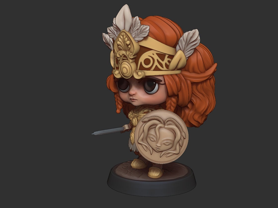 Chibi Minerva | Roman Gods | Multiple Scales | Resin 3D Printed Miniature | Limelight Miniatures
