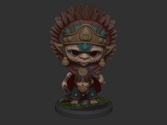 Chibi Buluc Chabtan | Mayan Gods | Multiple Scales | Resin 3D Printed Miniature | Limelight Miniatures