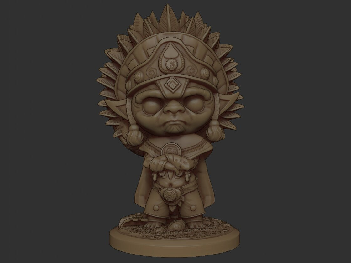 Chibi Buluc Chabtan | Mayan Gods | Multiple Scales | Resin 3D Printed Miniature | Limelight Miniatures