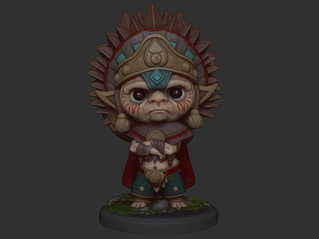 Chibi Buluc Chabtan | Mayan Gods | Multiple Scales | Resin 3D Printed Miniature | Limelight Miniatures