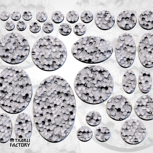Cyberhex Bases (Round) | 8K Resin | Txarli Factory