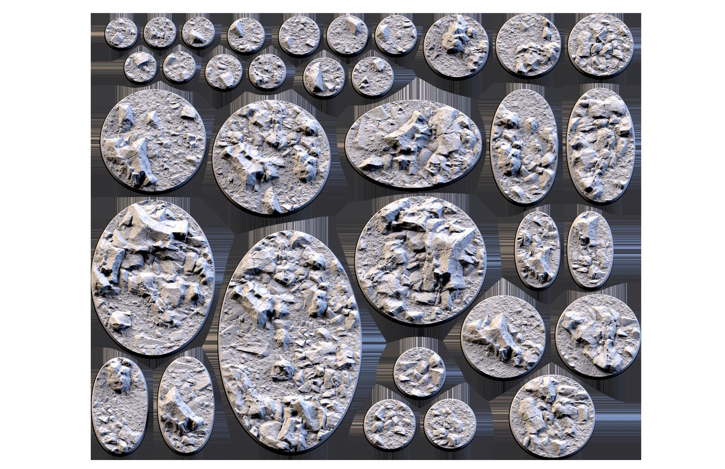 Stony Desert Bases (Round) | 8K Resin | Txarli Factory