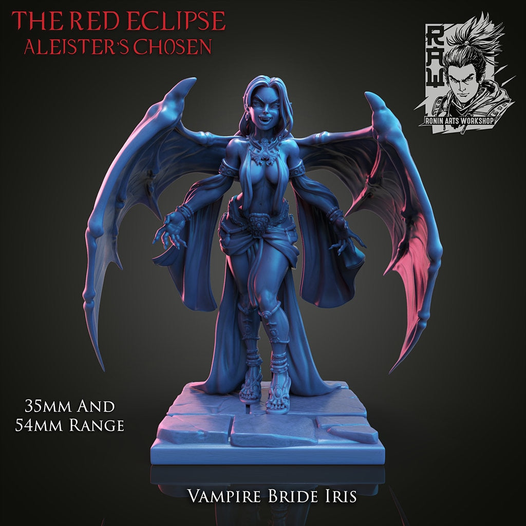 Vampire Bride Iris | The Red Eclipse | 28mm - 120mm | Resin 3D Printed | Ronin Arts Workshop