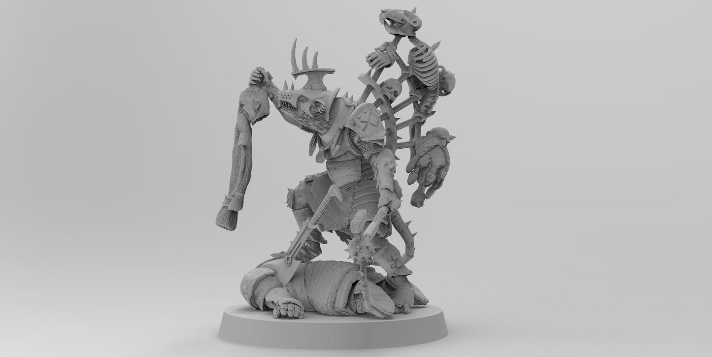 Warlord Squeek Skulltaker | Ratmen Resin 3D Printed Miniature | Warhammer Proxy | RPG | D&D | DnD| EmanG |