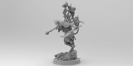 Warlord Squeek Skulltaker | Ratmen Resin 3D Printed Miniature | Warhammer Proxy | RPG | D&D | DnD| EmanG |