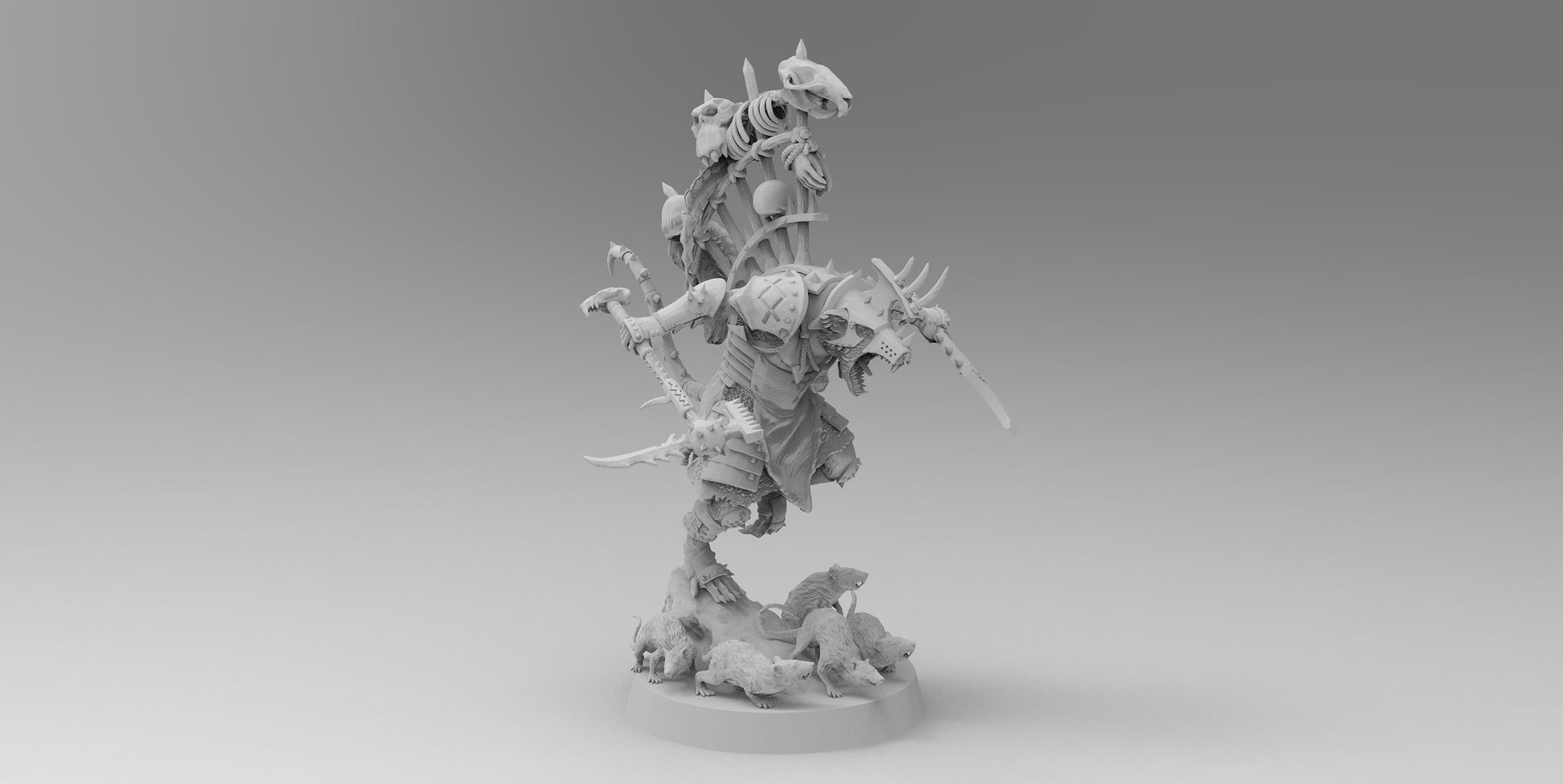 Warlord Squeek Skulltaker | Ratmen Resin 3D Printed Miniature | Warhammer Proxy | RPG | D&D | DnD| EmanG |
