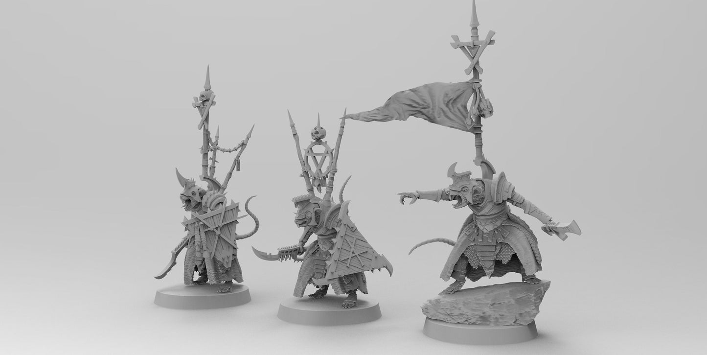 Ratman Warlords on Foot | Ratmen Resin 3D Printed Miniature | RPG | D&D | DnD| EmanG |