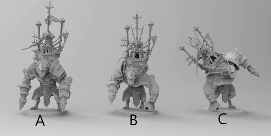 Ogre Mounted Ratman Warlords | Ratmen Resin 3D Printed Miniature | RPG | D&D | DnD| EmanG |