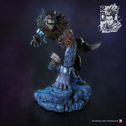 Vulko | Patchwork Werewolf | 35mm Scale | Resin 3D Printed Miniature | Ronin Arts Workshop | Guild Wars