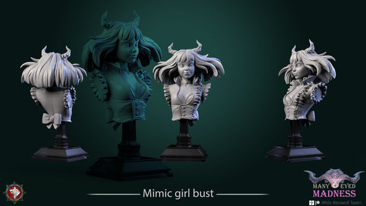 Mary The Mimic Girl | Many Eyed Madness | Bust | Resin 3D Printed Miniature | White Werewolf Tavern
