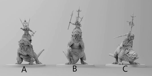 Ratmen Warlords on Terrifying Rats | Ratmen Resin 3D Printed Miniature | RPG | D&D | DnD| EmanG |