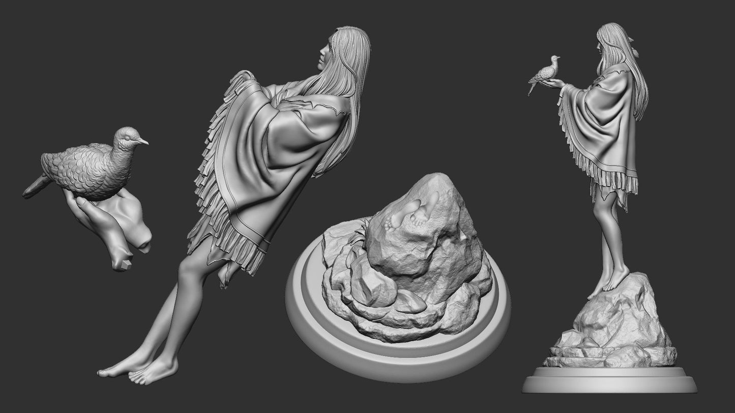 Native American Villager | Prairie Legends | Multiple Scales | Resin 3D Printed Miniature | White Werewolf Tavern | RPG | D&D | DnD