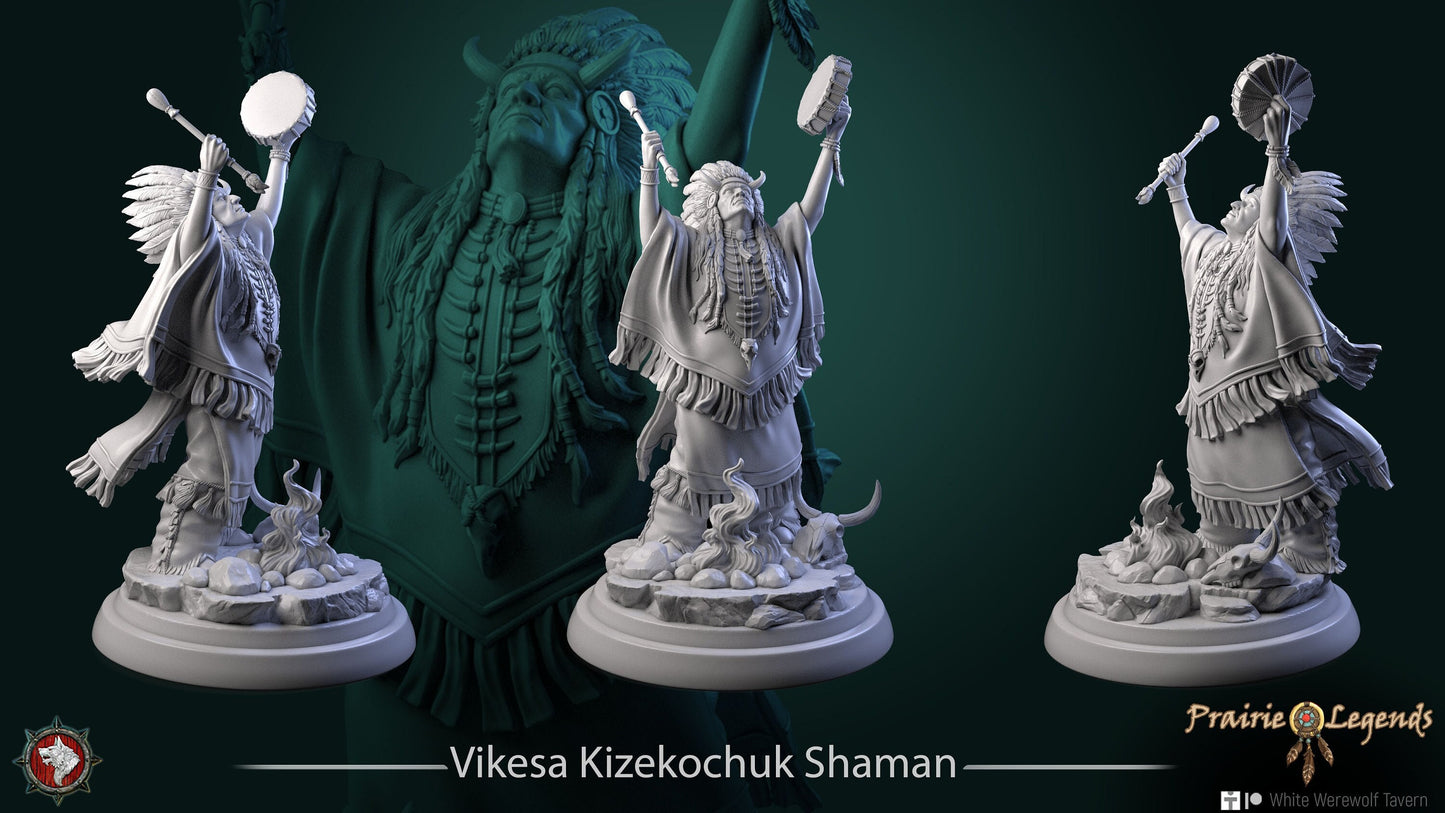 Native American Shaman | Prairie Legends | Multiple Scales | Resin 3D Printed Miniature | White Werewolf Tavern | RPG | D&D | DnD