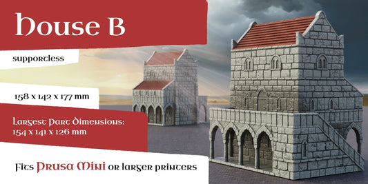 House "B" | 6-28mm Scale | Ivory City | The Print Goes Ever On | Warhammer | RPG | DnD | Table Top Gaming | Buildings and Terrain