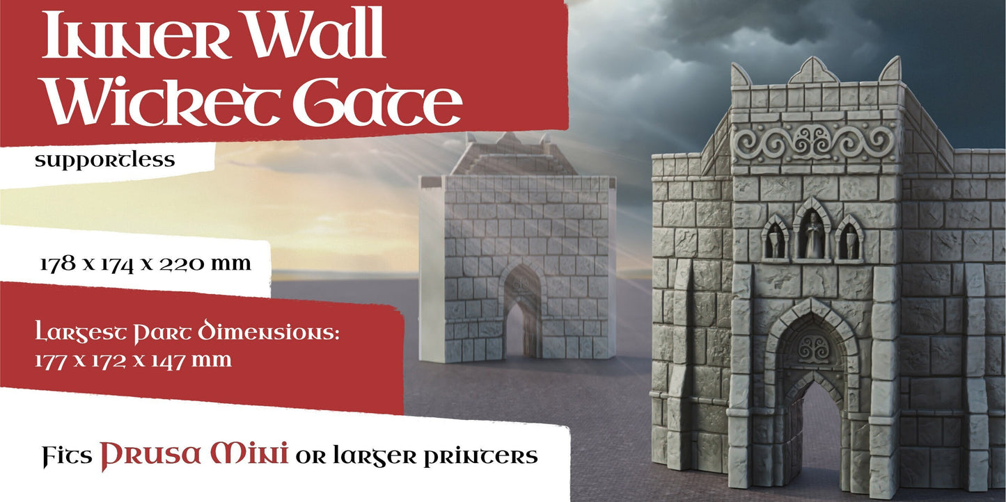 Inner Wall Set | 6-28mm Scale | Ivory City | The Print Goes Ever On | Warhammer | RPG | DnD | Table Top Gaming | Buildings and Terrain