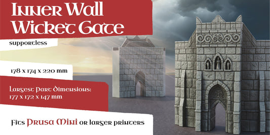 Inner Wall Set | 6-28mm Scale | Ivory City | The Print Goes Ever On | Warhammer | RPG | DnD | Table Top Gaming | Buildings and Terrain