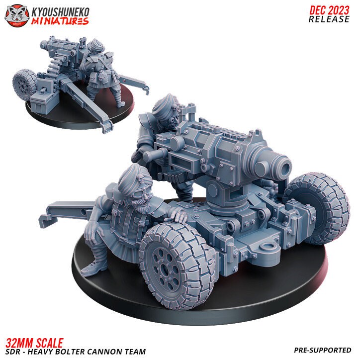 SDR - Heavy Bolter | Sikh Desert Raiders | Grimdark Sci-Fi Tabletop Gaming | Resin 3D Printed Miniature | Kyoushuneko