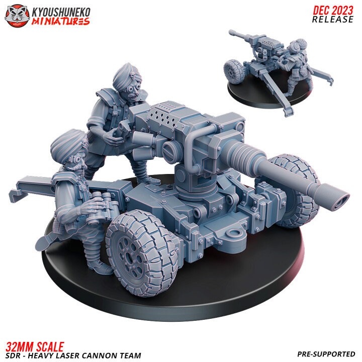 SDR - Heavy Laser Cannon | Sikh Desert Raiders | Grimdark Sci-Fi Tabletop Gaming | Resin 3D Printed Miniature | Kyoushuneko