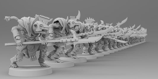 Typhoon Rodents (Halberds) | Ratmen Resin 3D Printed Miniature | RPG | D&D | DnD | EmanG |