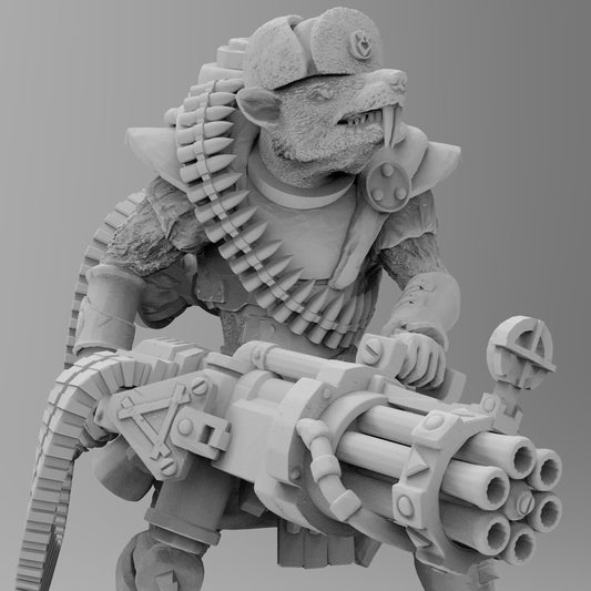 Heavy Weapons Commando Rat | Ratmen Resin 3D Printed Miniature | RPG | D&D | DnD| EmanG |