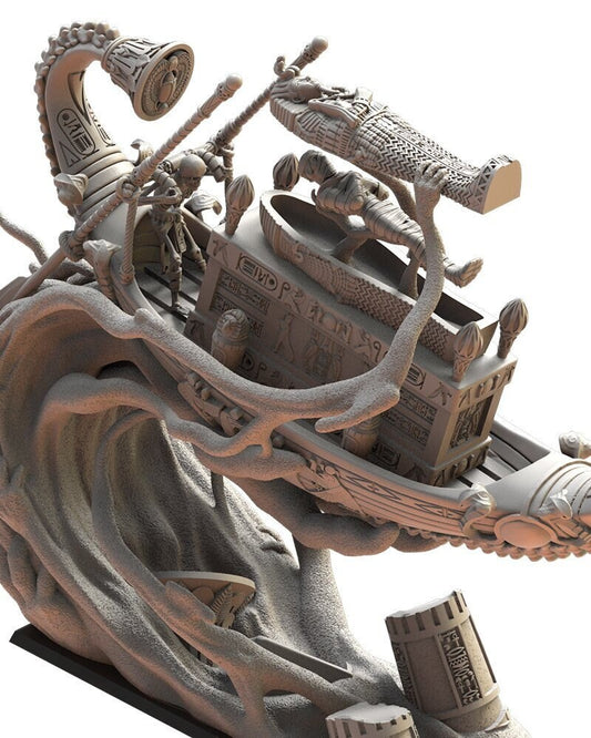 Khufu Ship | Undying Dynasties | Lost Kingdom Miniatures | Warhammer Proxy | Kings of War | RPG | D&D | Tabletop