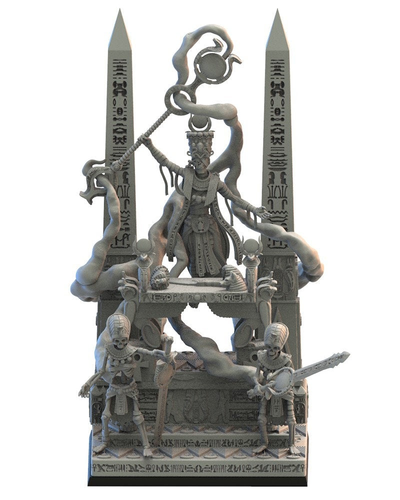 Amenophis on Canopic Altar | Undying Dynasties | Lost Kingdom Miniatures | Warhammer Proxy | Kings of War | RPG | D&D | Tabletop